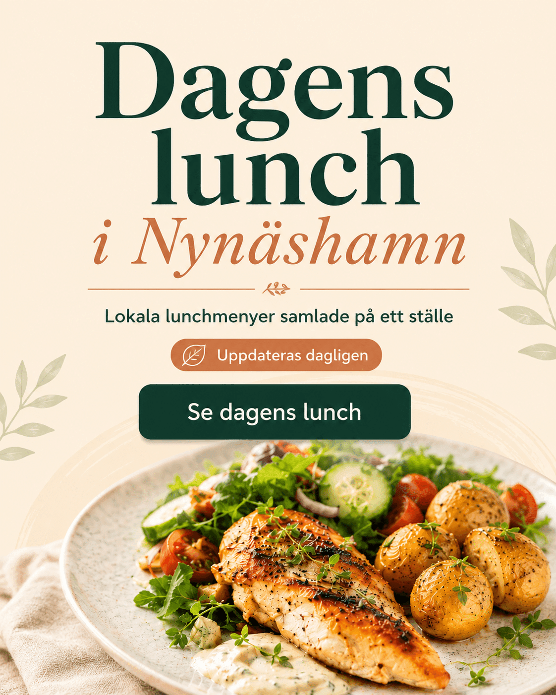 Dagen lunch Guide för hela Nynäshamn