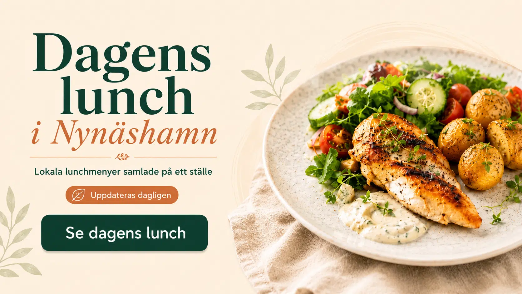 Hitta dagens lunch från lokala restauranger
